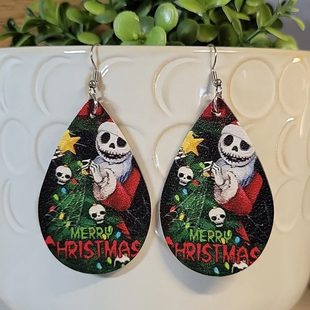 Jack Skellington Goth Christmas Earrings